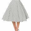 Clothing * | Belsira Paris Polkadot 50'S Swing Skirt White Black