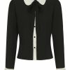 Clothing * | Collectif Prudence 60'S Blouse Black