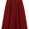 Clothing * | Rock N Romance Beverly 50'S Full Circle Swing Skirt Wine Red