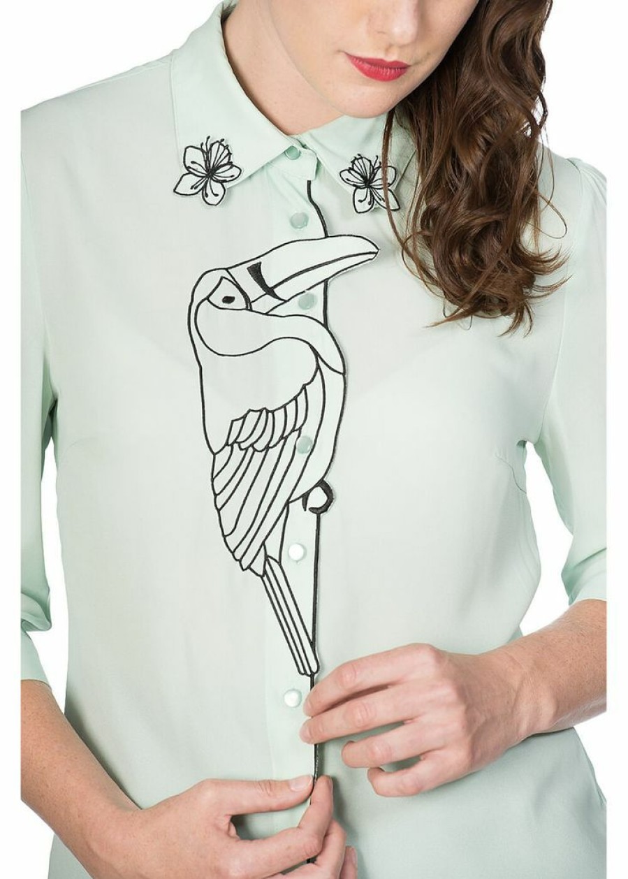 Clothing * | Banned Toucan 40'S Blouse Mint Green