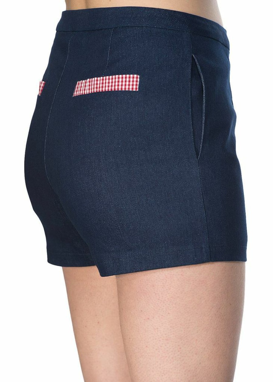 Clothing * | Banned Diner Days 50'S Shorts Dark Blue