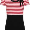 Clothing * | Banned Candy Stripe Sailor 40'S Top Red