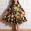 Kids-Clothing * | Hearts & Roses Kids Tessa Floral 50'S Swing Dress Black