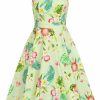 Kids-Clothing * | Hearts & Roses Kids Luisa Floral Swing Dress Green