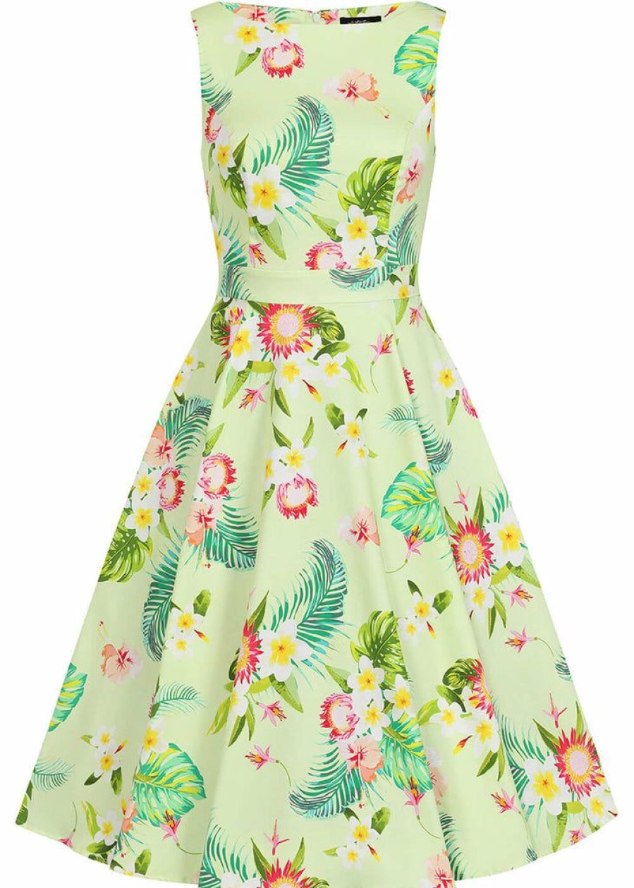 Kids-Clothing * | Hearts & Roses Kids Luisa Floral Swing Dress Green