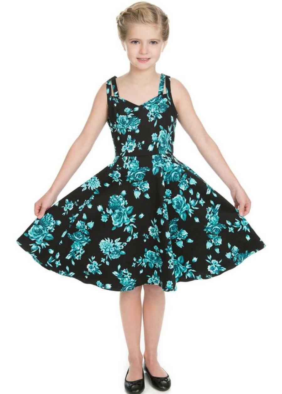 Kids-Clothing * | Hearts & Roses Kids Rosaceae Swing Dress Black