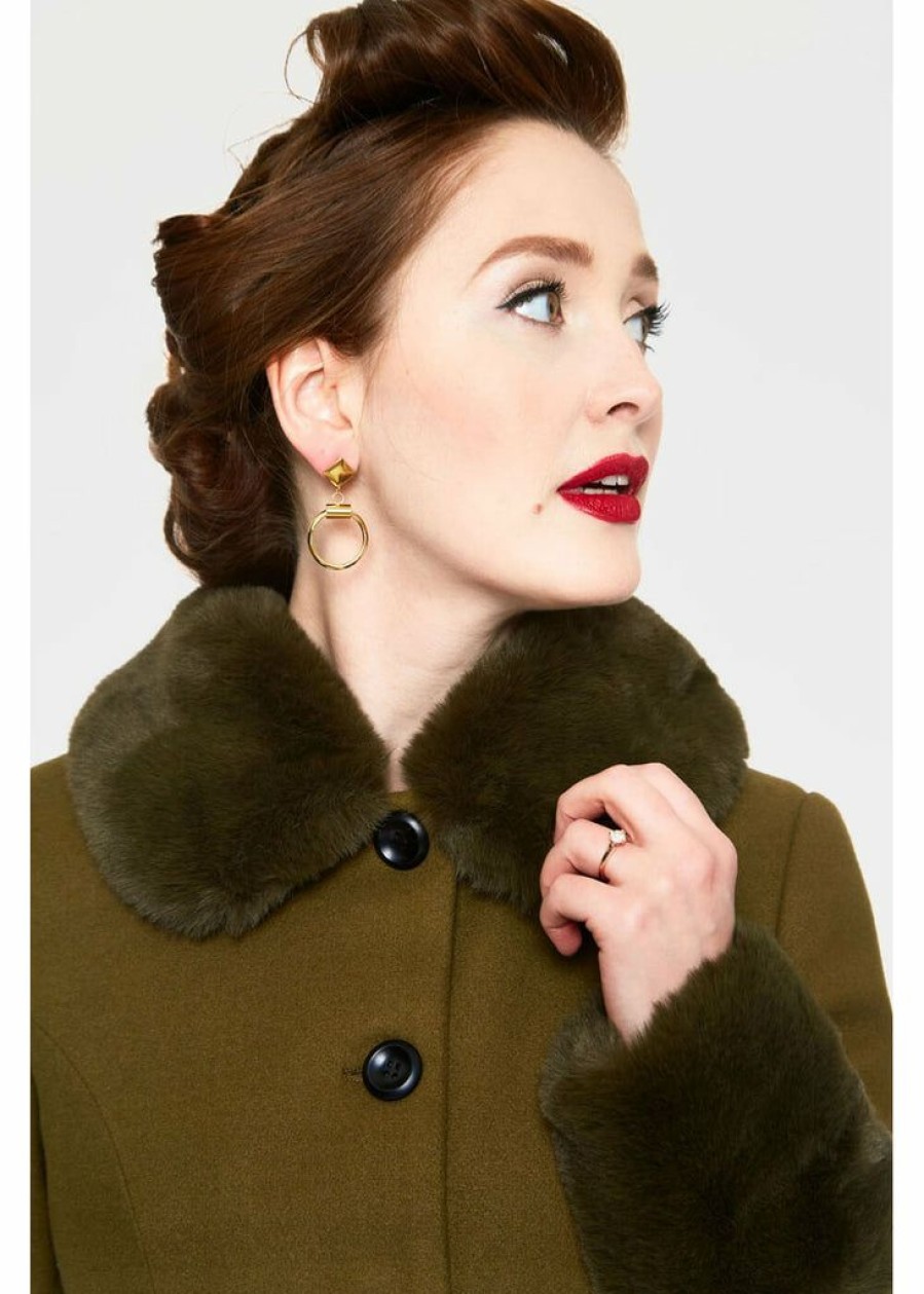 Clothing * | Voodoo Vixen Erin 40'S Coat Olive Green