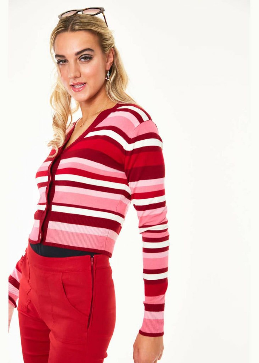 Clothing * | Voodoo Vixen Day Stripe 50'S Cardigan Multicolour