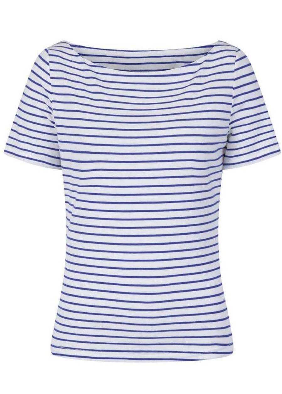 Clothing * | Banned Italy Sail Stripe 60'S Top Blue