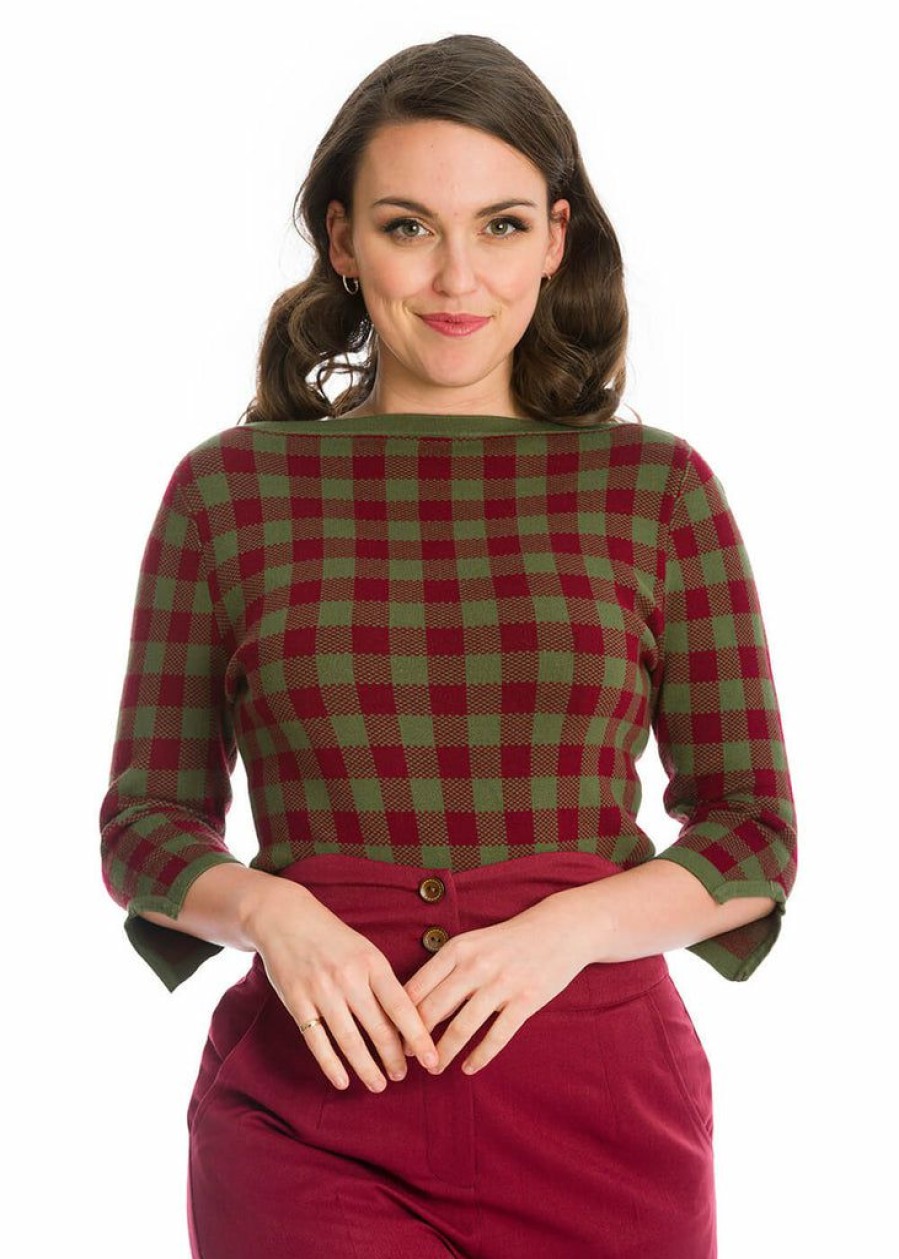 Clothing * | Banned Houndstooth 60'S Jumper Green