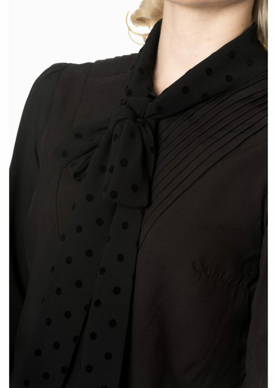 Clothing * | Banned Sent With Love 40'S Blouse Black