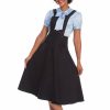 Clothing * | Banned Book Smart Pinafore 40'S Swing Dress Black