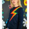 Clothing * | Run & Fly Rainbow Thunderbolt Jumper Navy