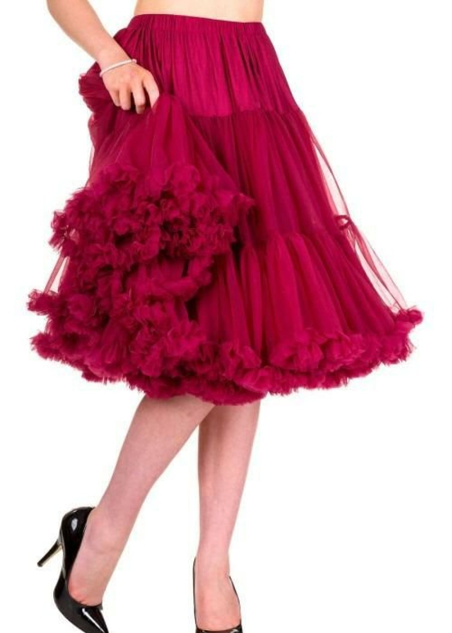 Clothing * | Banned 50'S Petticoat Long Bordeaux Color