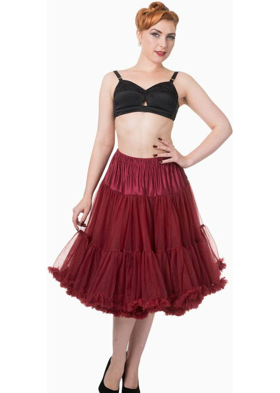 Clothing * | Banned 50'S Petticoat Long Bordeaux Color