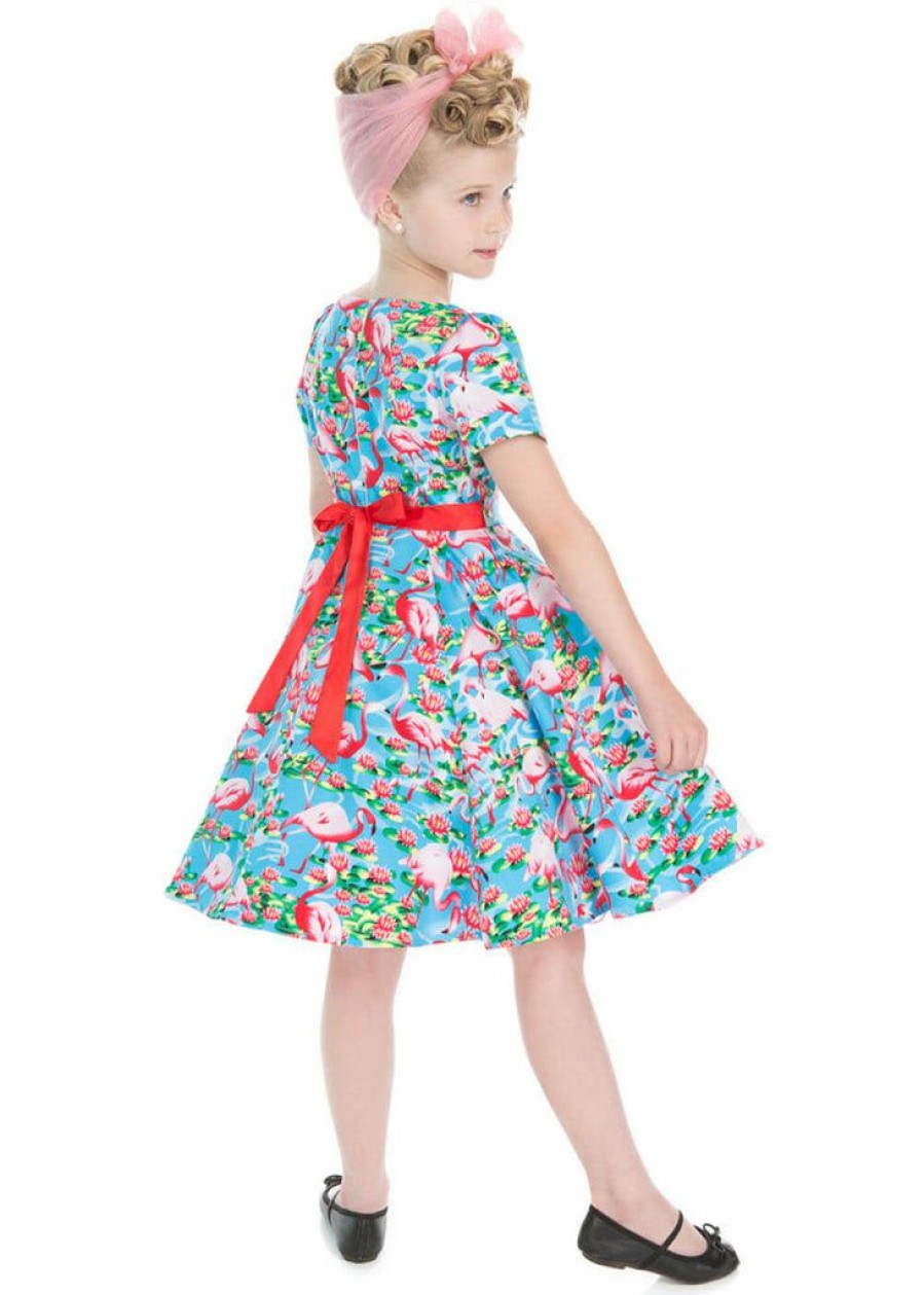 Kids-Clothing * | Hearts & Roses Kids Funky Flamingo Dress