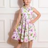 Kids-Clothing * | Hearts & Roses Kids Naomi Floral 50'S Swing Jurk Dress White