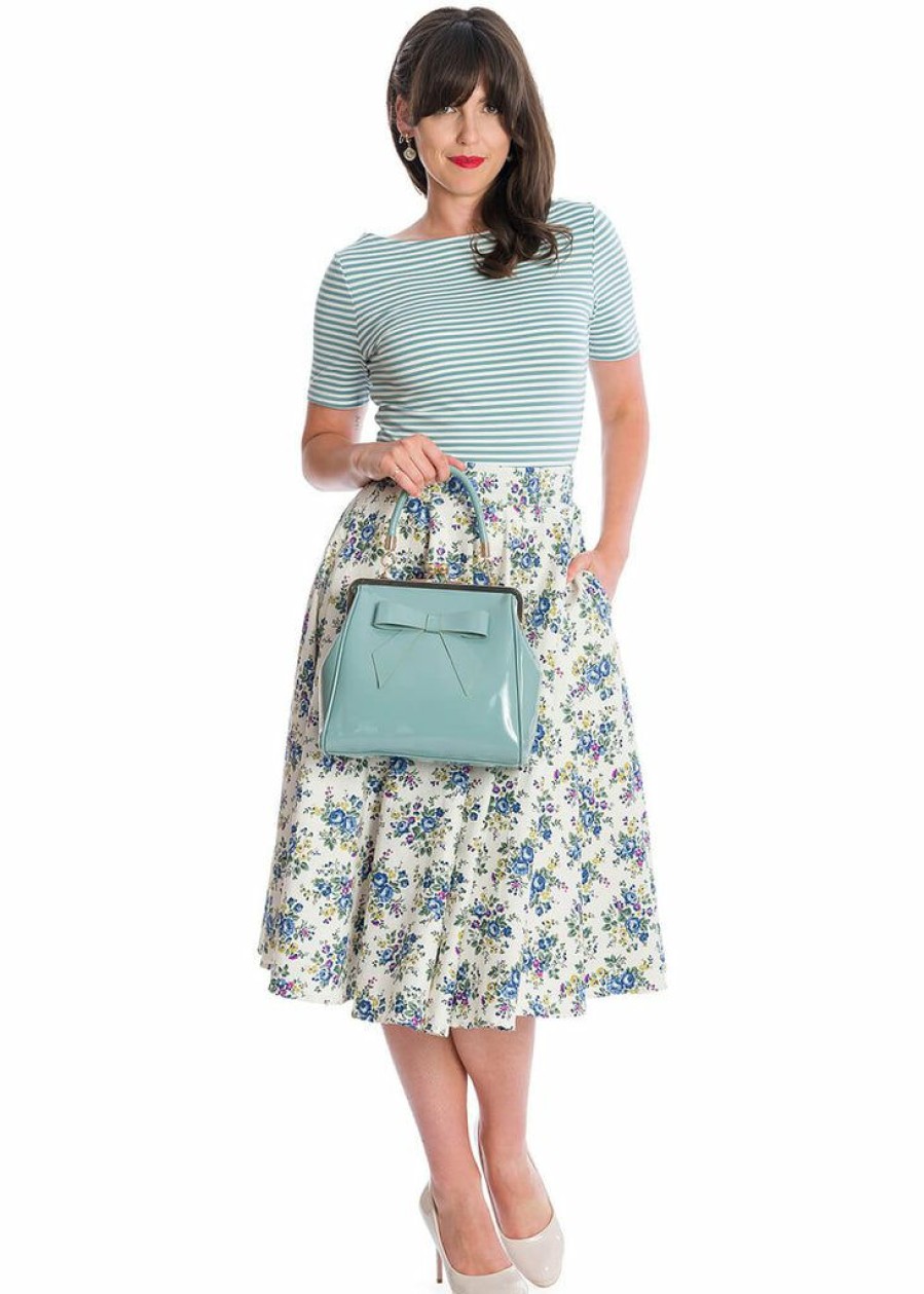 Clothing * | Banned Wild Flower 50'S Swing Skirt Green