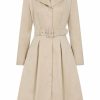 Clothing * | Collectif Jolianna 50'S Trenchcoat Beige