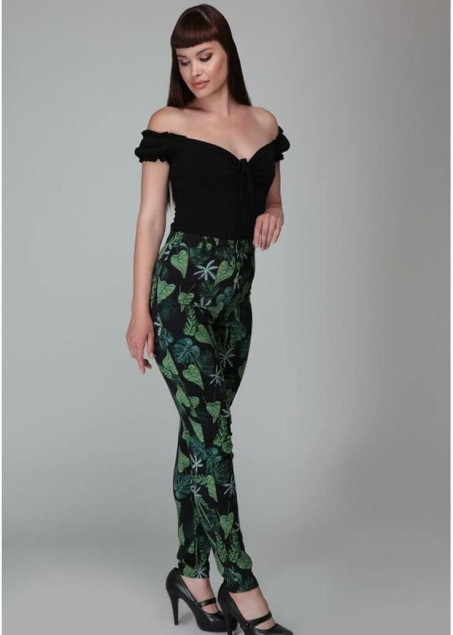 Clothing * | Collectif Maddie Black Forest 50'S Trousers Black