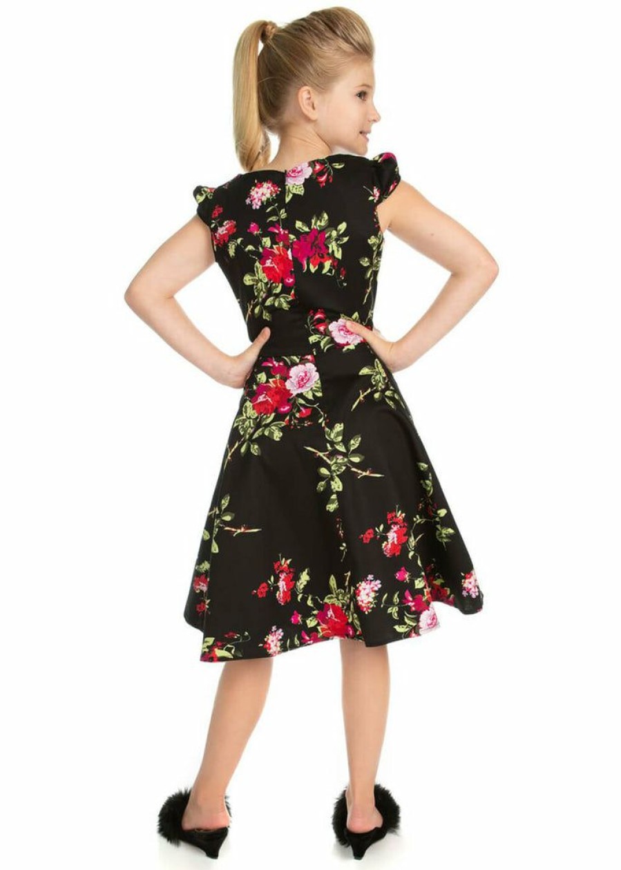 Kids-Clothing * | Hearts & Roses Kids Charming 50'S Swing Dress Black