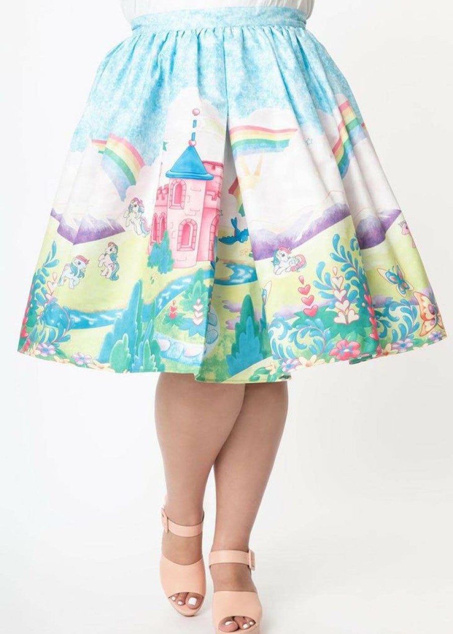 Clothing * | Unique Vintage X My Little Pony Dream Castle 50'S Swing Skirt Multi