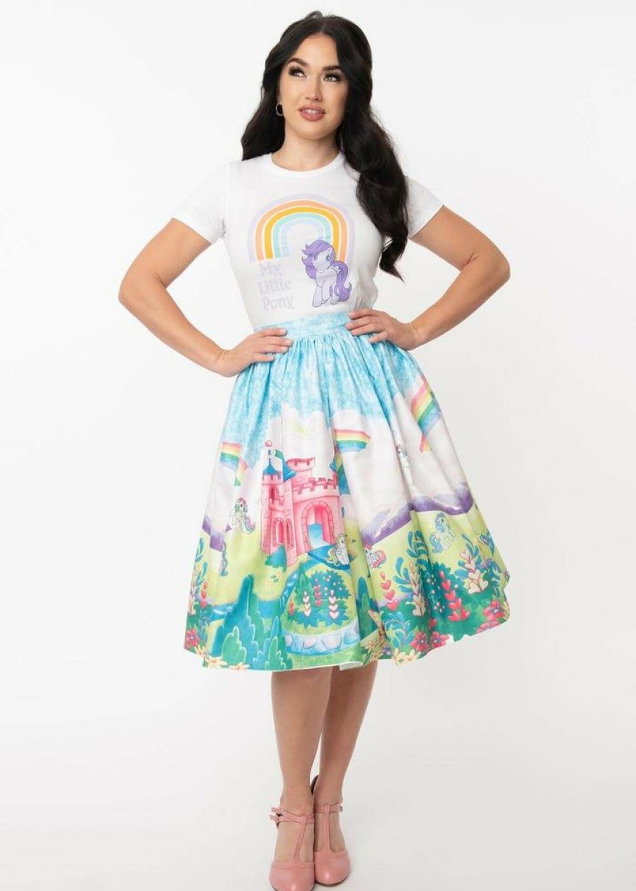 Clothing * | Unique Vintage X My Little Pony Dream Castle 50'S Swing Skirt Multi