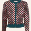 Clothing * | Palava Vera Chequerboard 60'S Cardigan Teal Blush