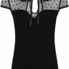 Clothing * | Banned Dark Heart Desire 50'S Top Black