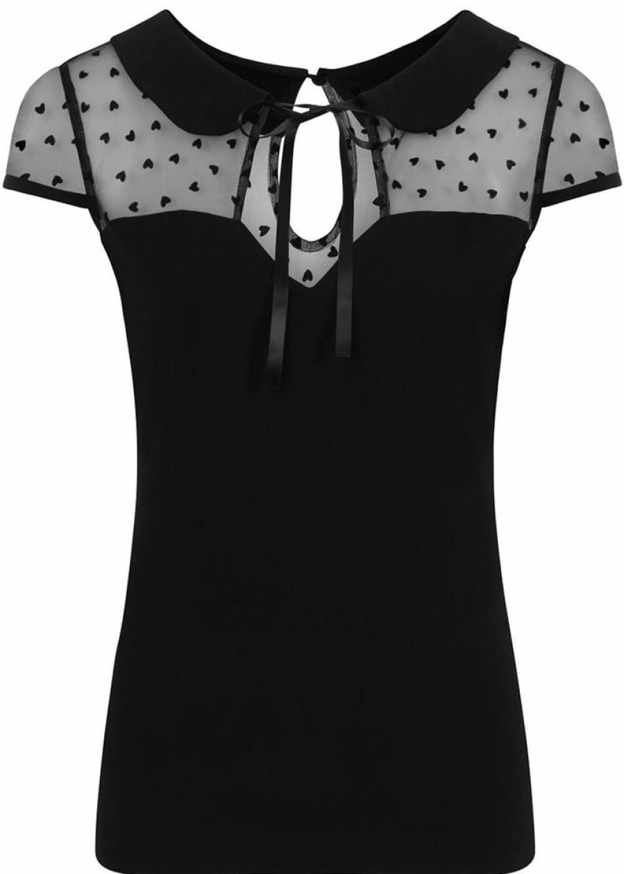 Clothing * | Banned Dark Heart Desire 50'S Top Black